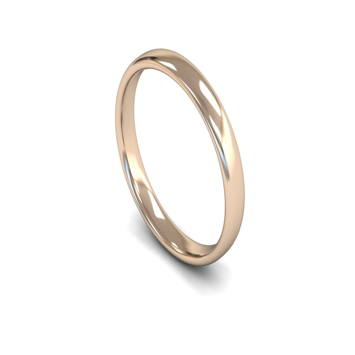 9ct Rose Gold Slight Court Wedding Ring 3mm - Light Weight