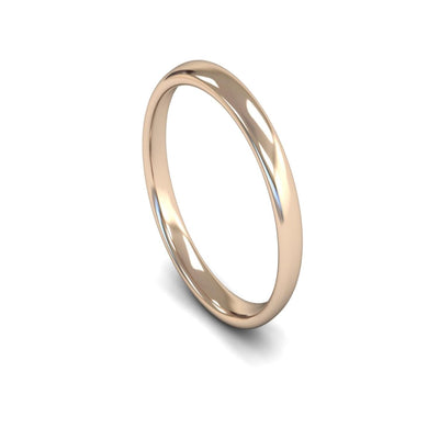 9ct Rose Gold Slight Court Wedding Ring 3mm - Light Weight