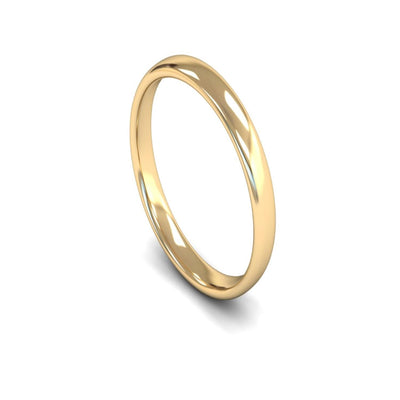 14ct Yellow Gold Slight Court Wedding Ring 3mm - Light Weight