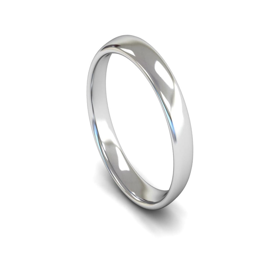 14ct White Gold Slight Court Wedding Ring 4mm - Light Weight