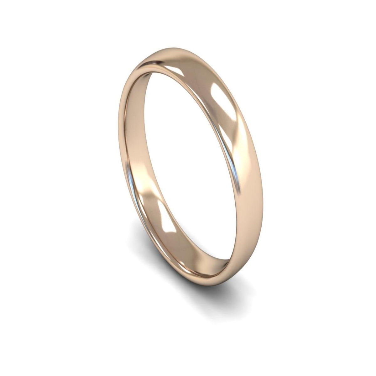 14ct Rose Gold Slight Court Wedding Ring 4mm - Light Weight