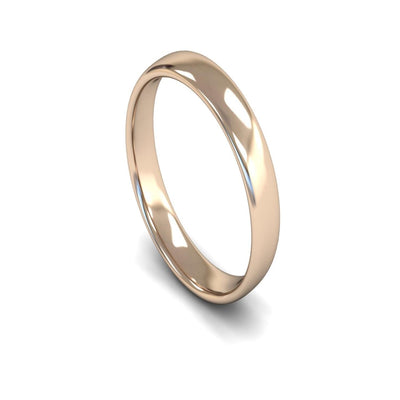 14ct Rose Gold Slight Court Wedding Ring 4mm - Light Weight