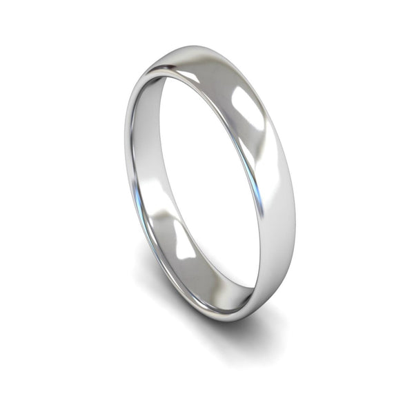 9ct White Gold Slight Court Wedding Ring 5mm - Light Weight