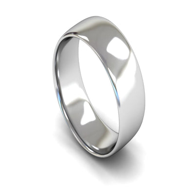 Platinum Slight Court Wedding Ring 8mm - Light Weight