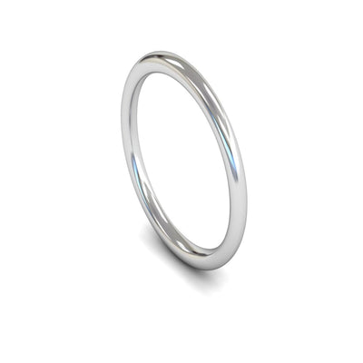 Platinum Slight Court Wedding Ring 2mm - Signature Weight