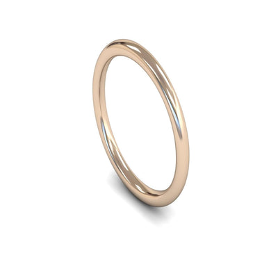 18ct Rose Gold Slight Court Wedding Ring 1.5mm - Medium Weight