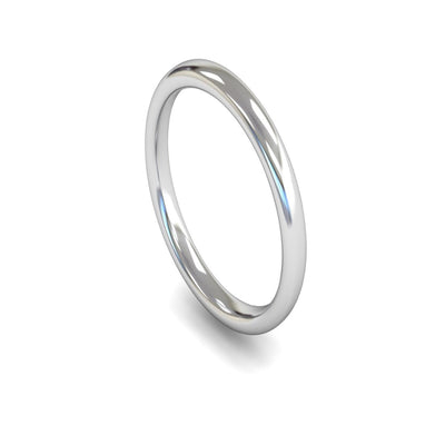 Platinum Slight Court Wedding Ring 2.5mm - Signature Weight