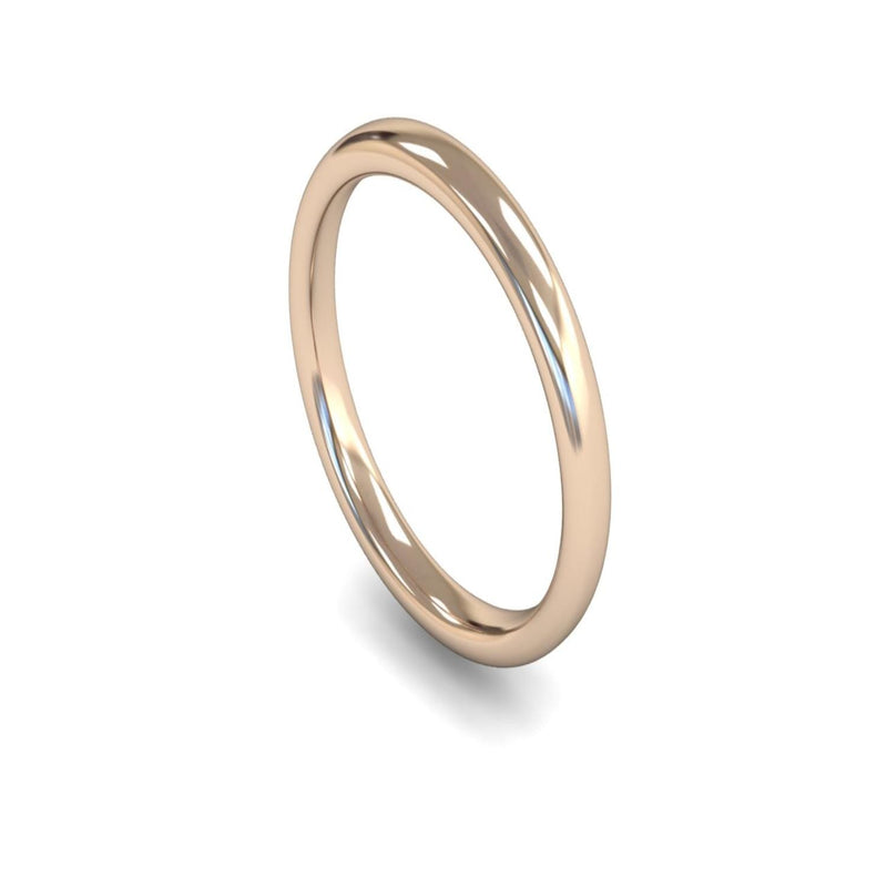 14ct Rose Gold Slight Court Wedding Ring 2.5mm - Medium Weight