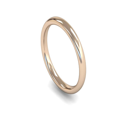 18ct Rose Gold Slight Court Wedding Ring 2.5mm - Signature Weight