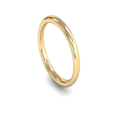 14ct Yellow Gold Slight Court Wedding Ring 2.5mm - Medium Weight