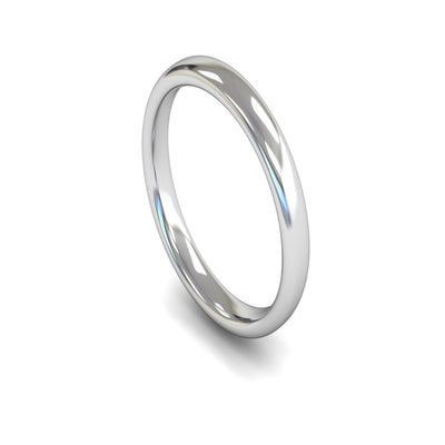 Platinum Slight Court Wedding Ring 3mm - Signature Weight