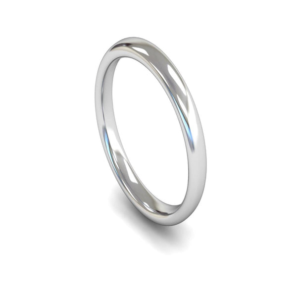 9ct White Gold Slight Court Wedding Ring 3mm - Signature Weight