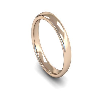 9ct Rose Gold Slight Court Wedding Ring 4mm - Medium Weight