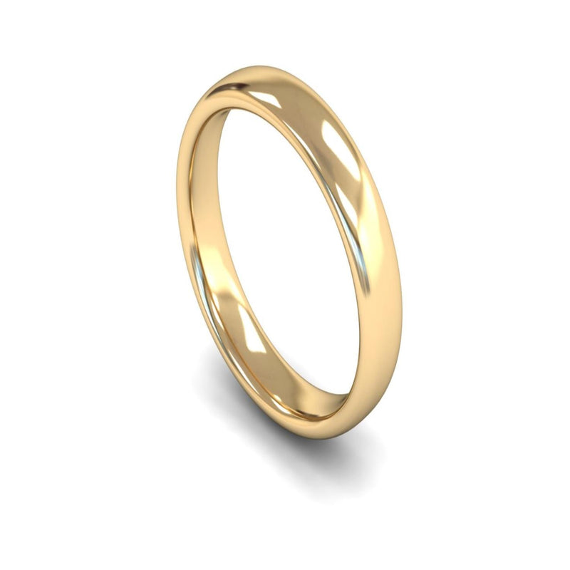 14ct Yellow Gold Slight Court Wedding Ring 4mm - Medium Weight