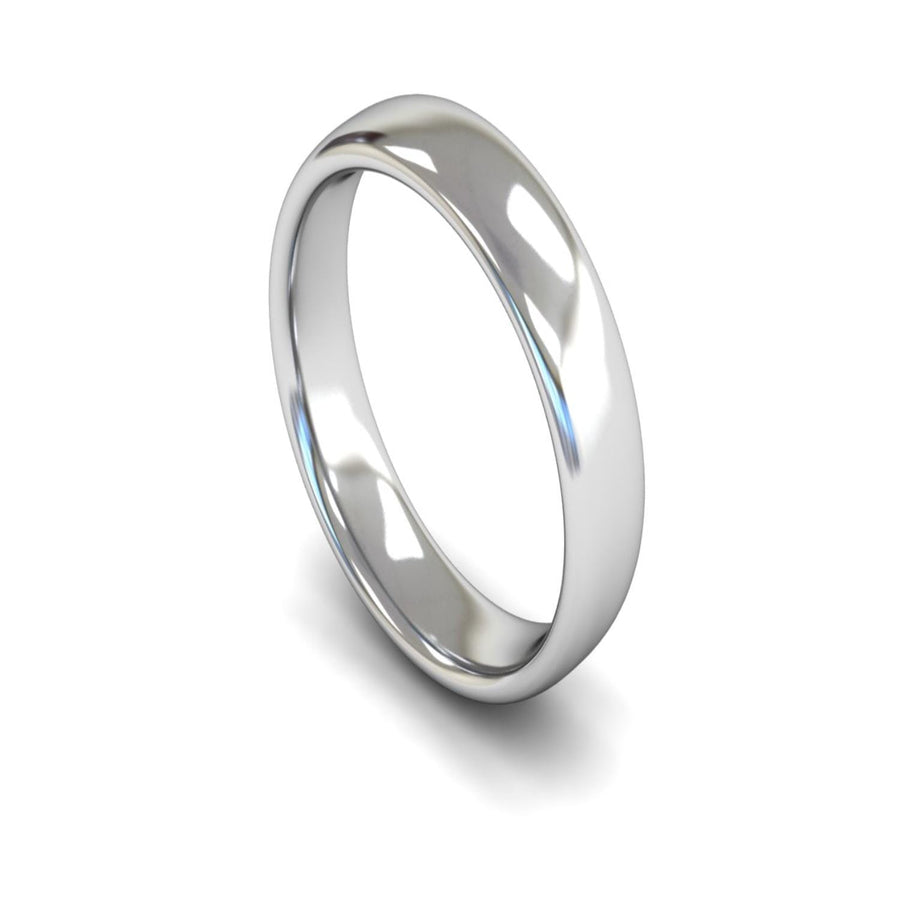 9ct White Gold Slight Court Wedding Ring 5mm - Medium Weight