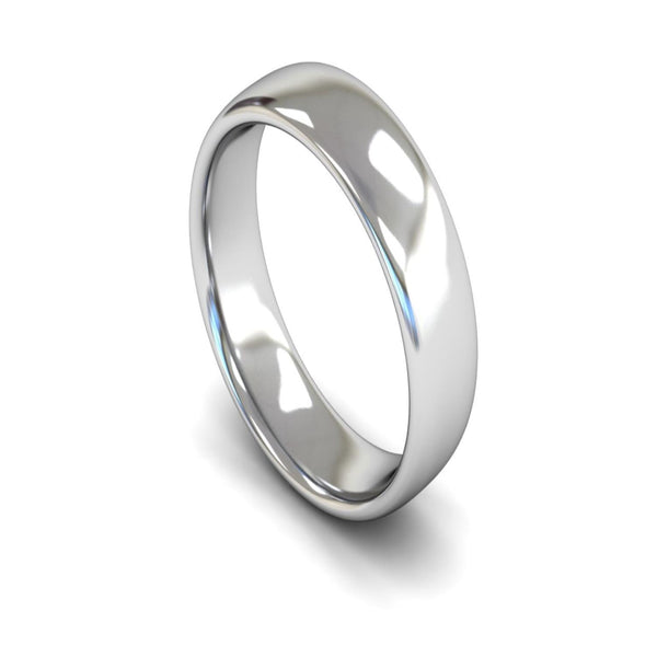 18ct White Gold Slight Court Wedding Ring 6mm - Medium Weight