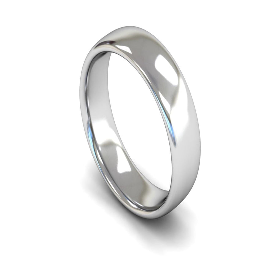 9ct White Gold Slight Court Wedding Ring 6mm - Signature Weight