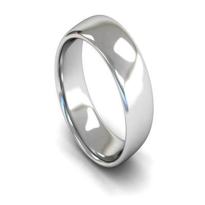 Platinum Slight Court Wedding Ring 8mm - Medium Weight