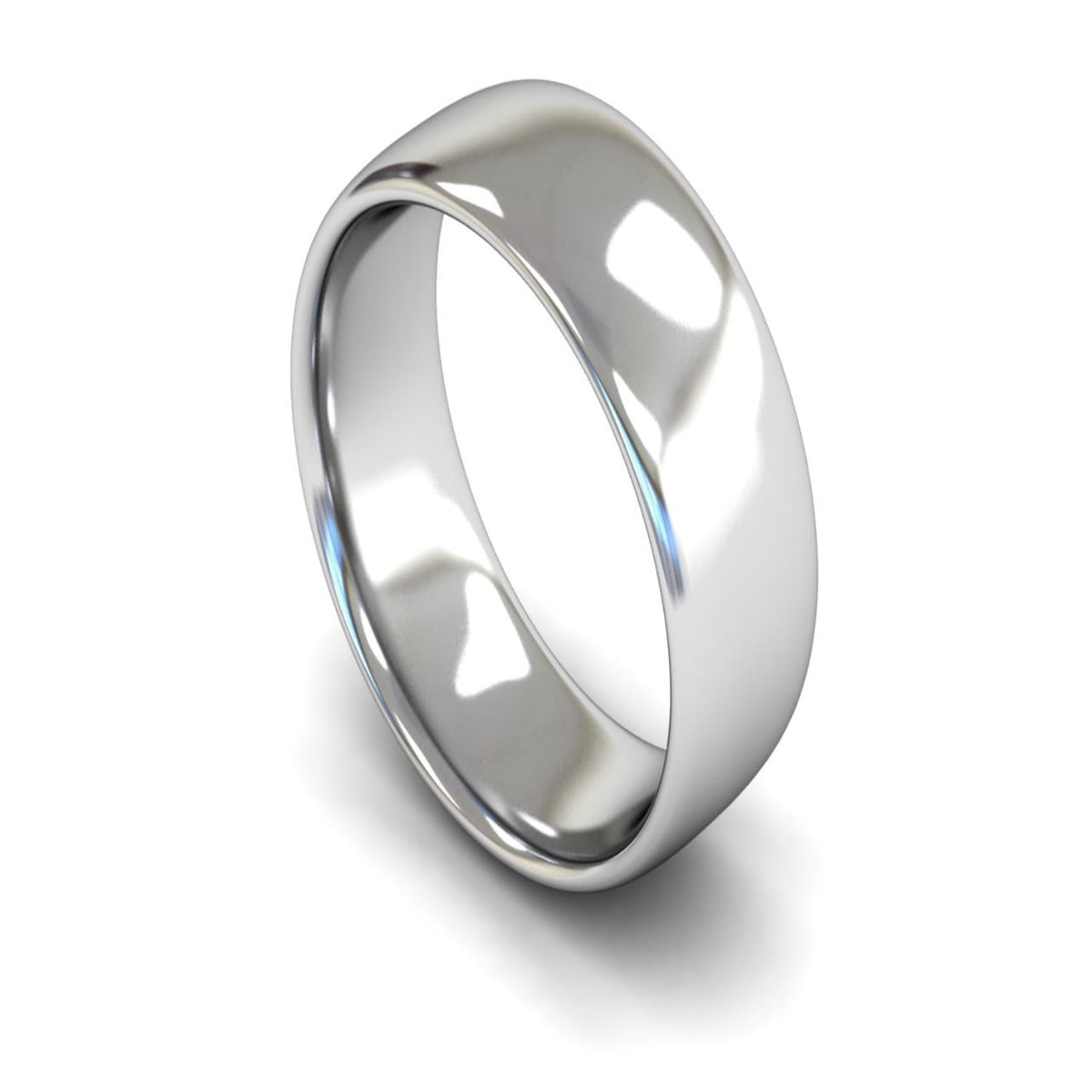 18ct White Gold Slight Court Wedding Ring 9mm - Medium Weight