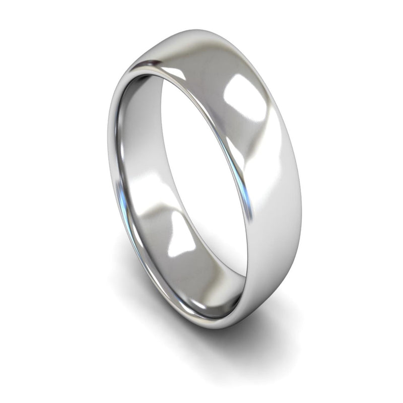 Platinum Slight Court Wedding Ring 10mm - Medium Weight