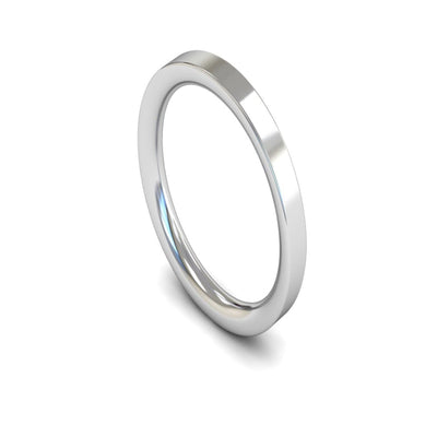 Platinum Flat Court Wedding Ring 2.5mm - Heavy Weight