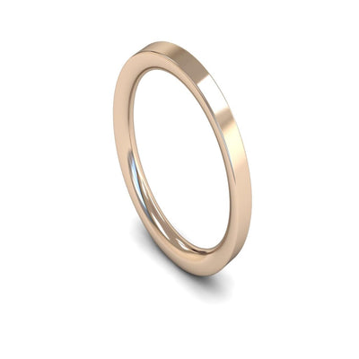9ct Rose Gold Flat Court Wedding Ring 2.5mm - Heavy Weight