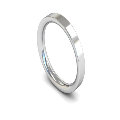 Platinum Flat Court Wedding Ring 3mm - Heavy Weight