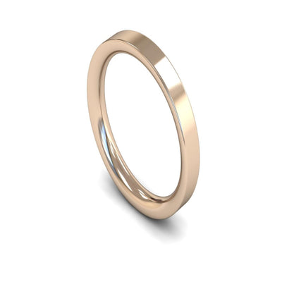 9ct Rose Gold Flat Court Wedding Ring 3mm - Heavy Weight