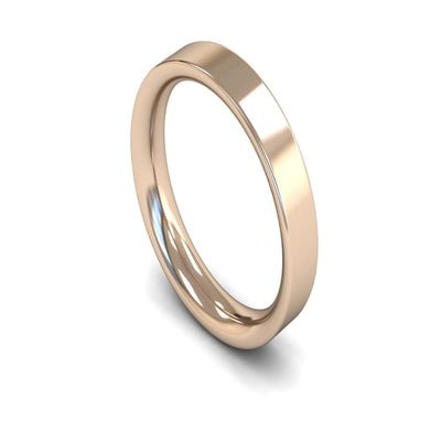 9ct Rose Gold Flat Court Wedding Ring 4mm - Heavy Weight