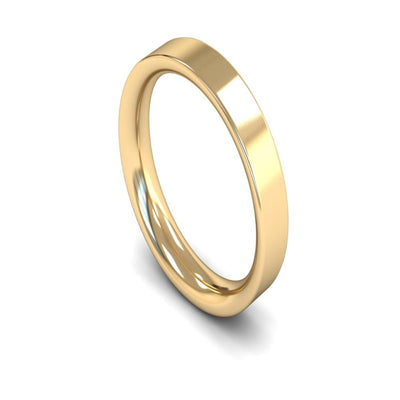 14ct Yellow Gold Flat Court Wedding Ring 4mm - Heavy Weight