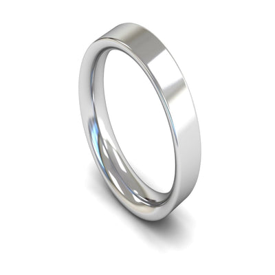 14ct White Gold Flat Court Wedding Ring 5mm - Heavy Weight