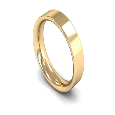 14ct Yellow Gold Flat Court Wedding Ring 5mm - Heavy Weight