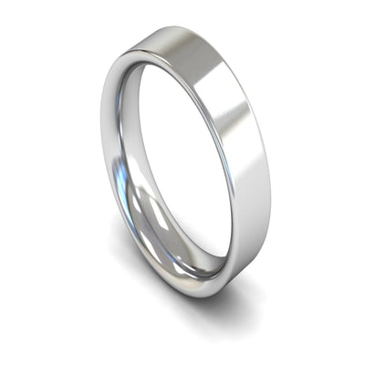 Platinum Flat Court Wedding Ring 6mm - Heavy Weight