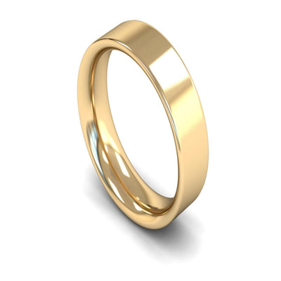 14ct Yellow Gold Flat Court Wedding Ring 6mm - Heavy Weight
