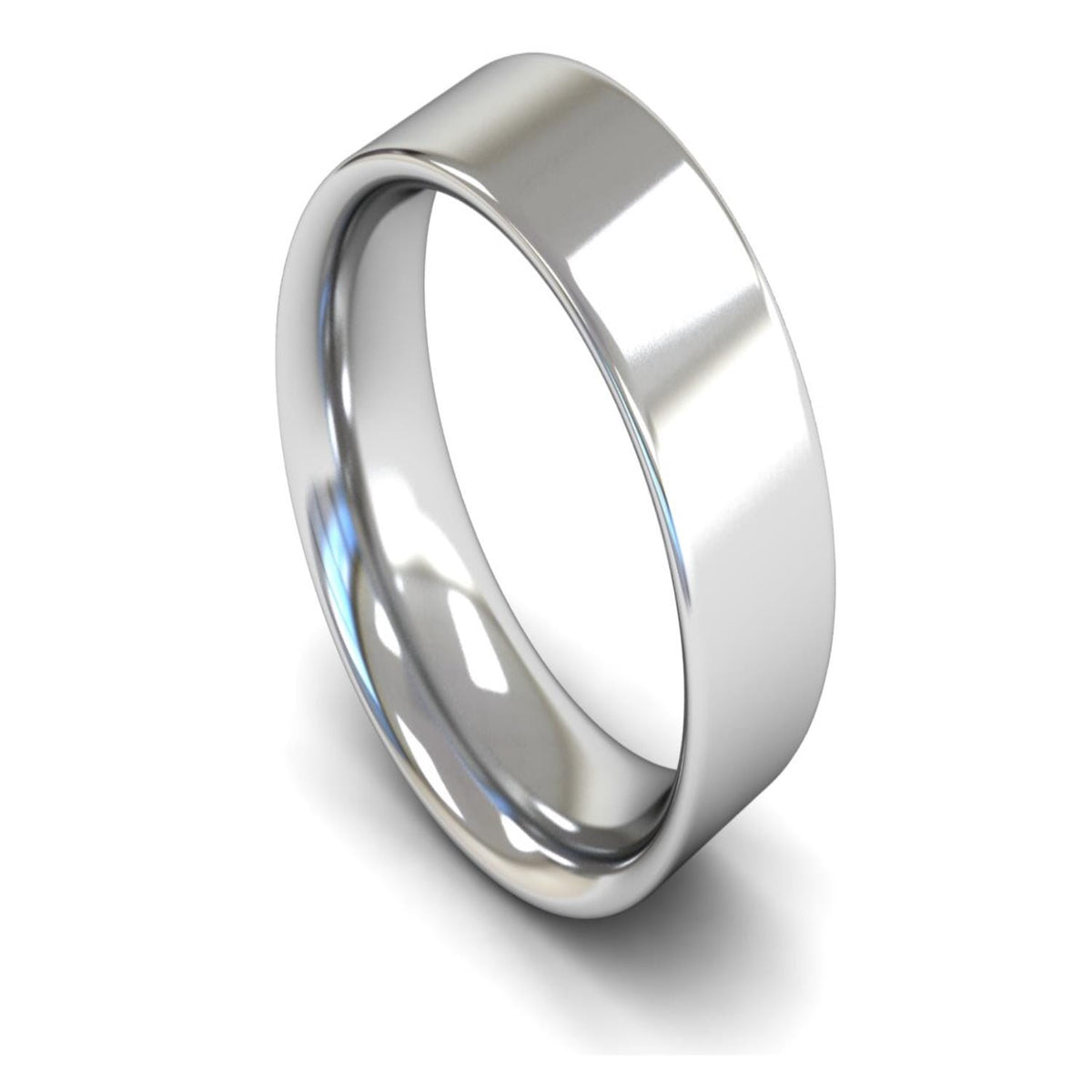 Platinum Flat Court Wedding Ring 8mm - Heavy Weight