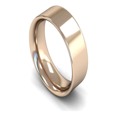 9ct Rose Gold Flat Court Wedding Ring 8mm - Heavy Weight
