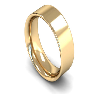 14ct Yellow Gold Flat Court Wedding Ring 8mm - Heavy Weight