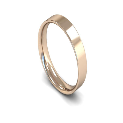 14ct Rose Gold Flat Court Wedding Ring 4mm - Light Weight