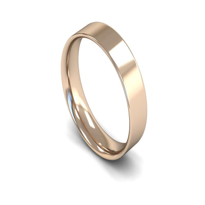 9ct Rose Gold Flat Court Wedding Ring 5mm - Light Weight
