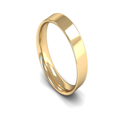 14ct Yellow Gold Flat Court Wedding Ring 5mm - Light Weight