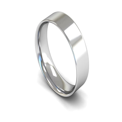 Platinum Flat Court Wedding Ring 6mm - Light Weight