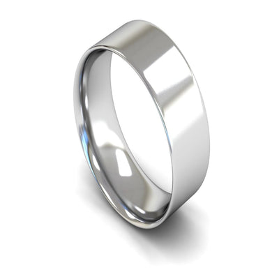 Platinum Flat Court Wedding Ring 8mm - Light Weight