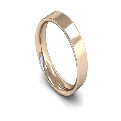 9ct Rose Gold Flat Court Wedding Ring 5mm - Medium Weight