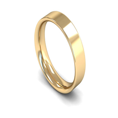 14ct Yellow Gold Flat Court Wedding Ring 5mm - Medium Weight