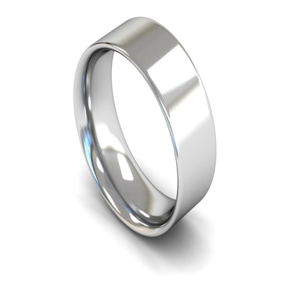 Platinum Flat Court Wedding Ring 8mm - Medium Weight