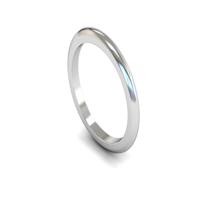 Platinum D-shape Wedding Ring 1.5mm - Heavy Weight