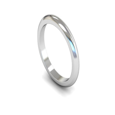 Platinum D-shape Wedding Ring 2.5mm - Heavy Weight