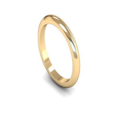 18ct Yellow Gold D-shape Wedding Ring 2.5mm - Heavy Weight