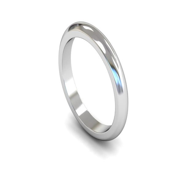 Platinum D-shape Wedding Ring 3mm - Heavy Weight