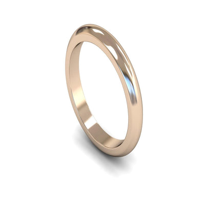 9ct Rose Gold D-shape Wedding Ring 3mm - Heavy Weight